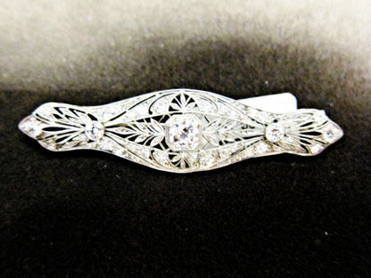 DIAMOND PIN ANTIQUE OLD EURO MINER SET BROOCH IN CTR ONLY APROX ONE CARAT CENTER