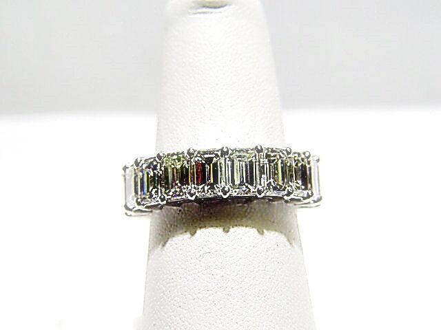DIAMOND 19 EMERALD SHAPE ETERNITY SET BAND COMMON PRONG DIAMOND ETERNITY BAND