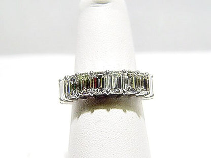 DIAMOND 19 EMERALD SHAPE ETERNITY SET BAND COMMON PRONG DIAMOND ETERNITY BAND
