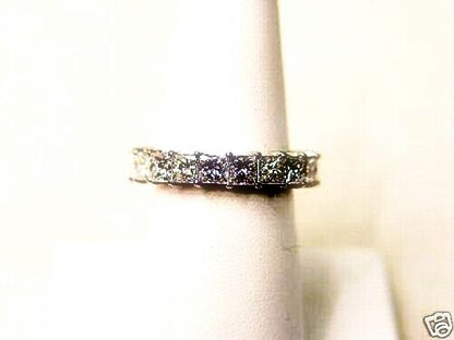 PRINCESS CUT DIAMOND ETERNITY BAND 19 STONES COMMON PRONG SET ANNIVERSARY BAND