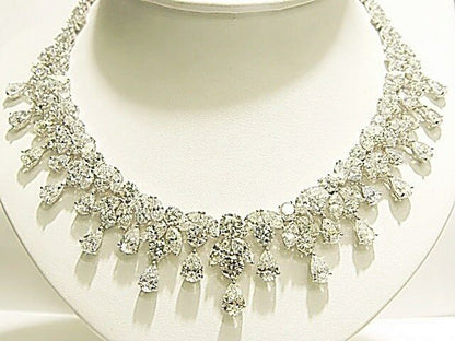 DIAMOND PEAR MARQUISE ROUND ALL AROUND SET 100% NATURAL DIAMOND CHOKER NECKLACE