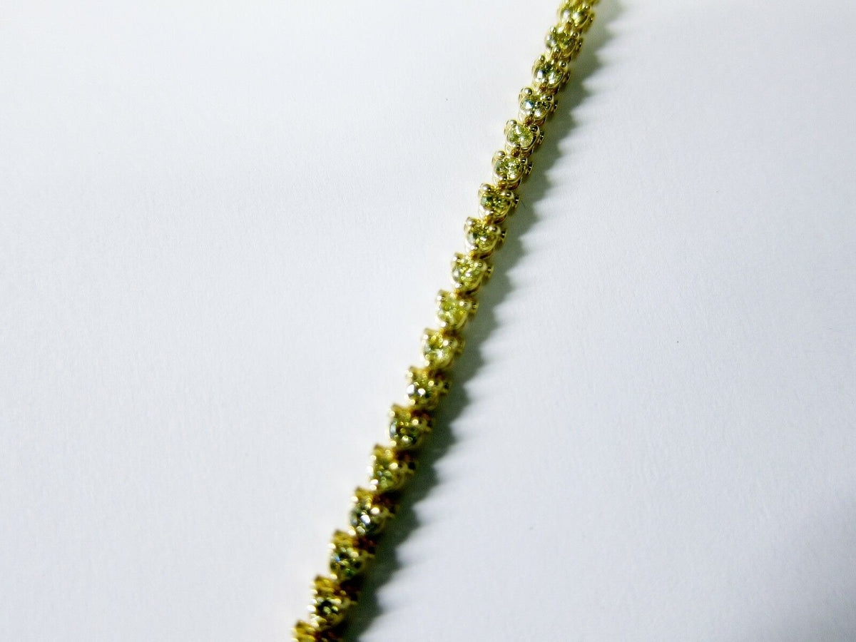 FANCY YELLOW DIAMOND BRACELET THREE PRONG SET DIAMOND BRACELET TENNIS BRACELET