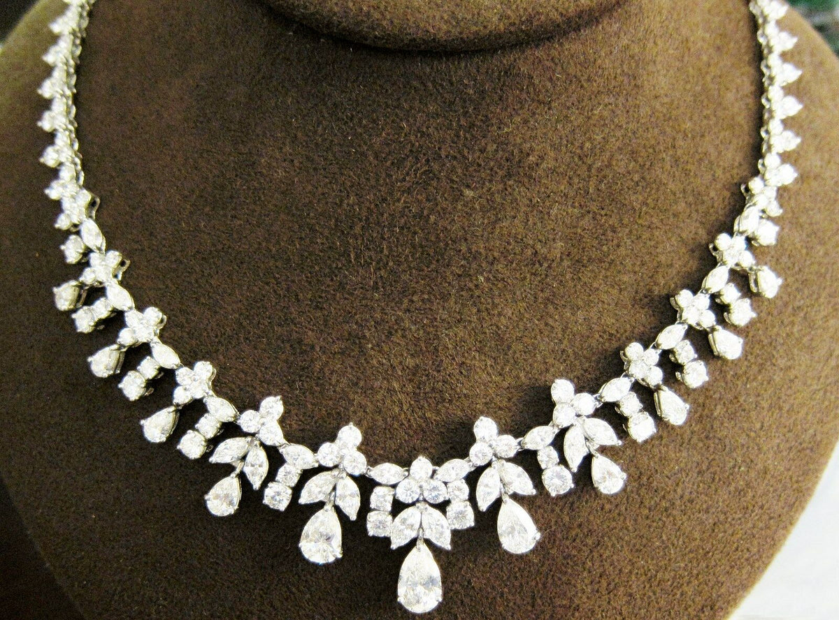 DIAMOND NECKLACE PEAR SHAPE 11 PIECE MARQUISE SHAPE 22 PIECE ROUND 201 PIECE SET