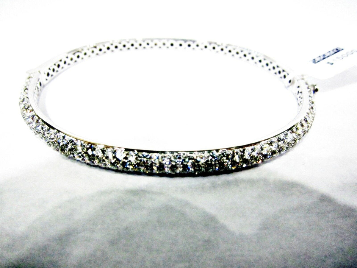 DIAMOND BANGLE 3 ROW PAVE SET TOP SET PRONG SET DIAMOND CUFF BANGLE WITH DIAMOND