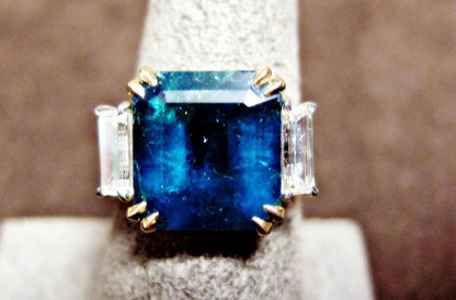 square emerald diamond 7.91 ct emerald shape side .86 ct set ring