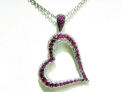 PINK SAPPHIRE ROUND SHAPE DIAMOND ROUND BR SHAPE HEART PENDANT INCLUDED CHAIN