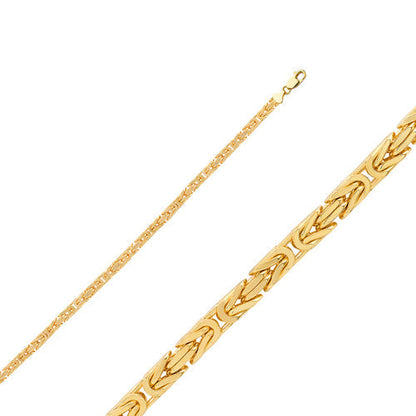 14k Yellow Gold Byzantine Chains