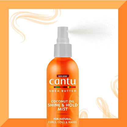 Coconut Oil Shine & Hold Mist with Shea Butter for Natural Hair, 8 Fl Oz