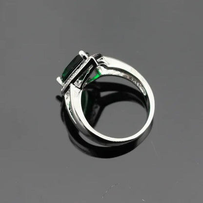 Water Drop Green Zircon White Topaz AAA Zircon 925 Silver Jewelry Sets Necklace Pendant Long Drop Earrings Ring for Women