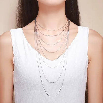Best Ladies Chain Necklace Solid Surface Filled with 18K Gold and Italian 925 Sterling Silver Jewelry Figaro Snake Chain Necklace Fine Jewelry Length: 16-30 Inches