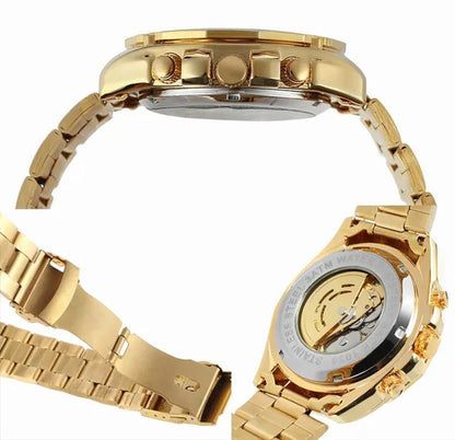 Top Forsining Mechanical Watches Automatic Men's Skeleton Waterproof Stainless Steel Watch Relogio Masculino