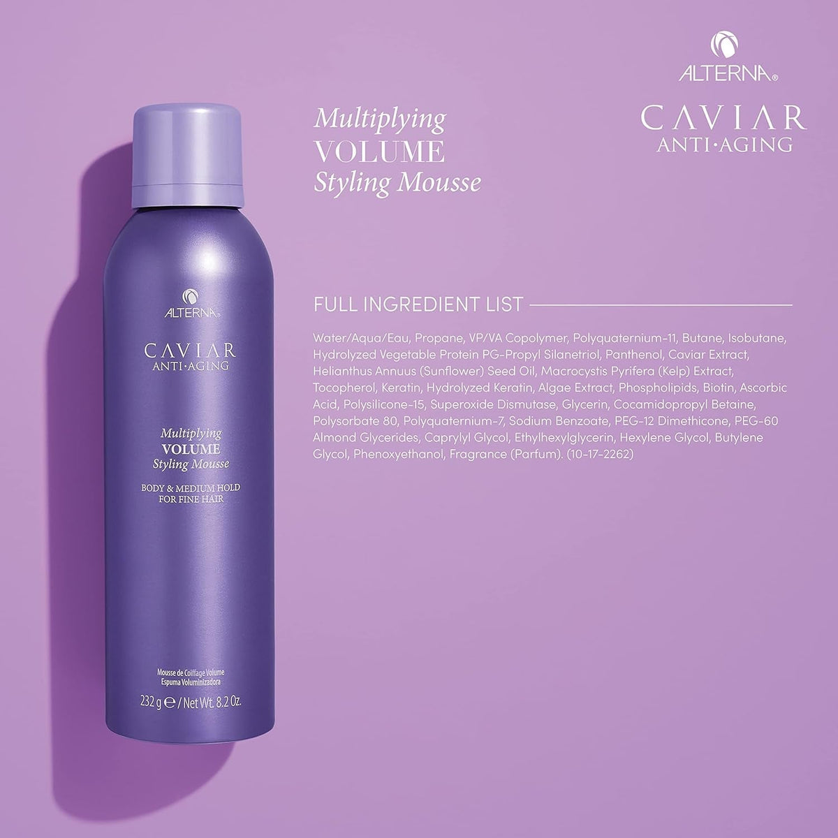 Haircare CAVIAR Anti-Aging Multiplying Volume Styling Mousse, 8.2 Fl Oz | for Fine, Thin Hair | Medium Hold | Create Instant Volume and Thickness | Sulfate Free