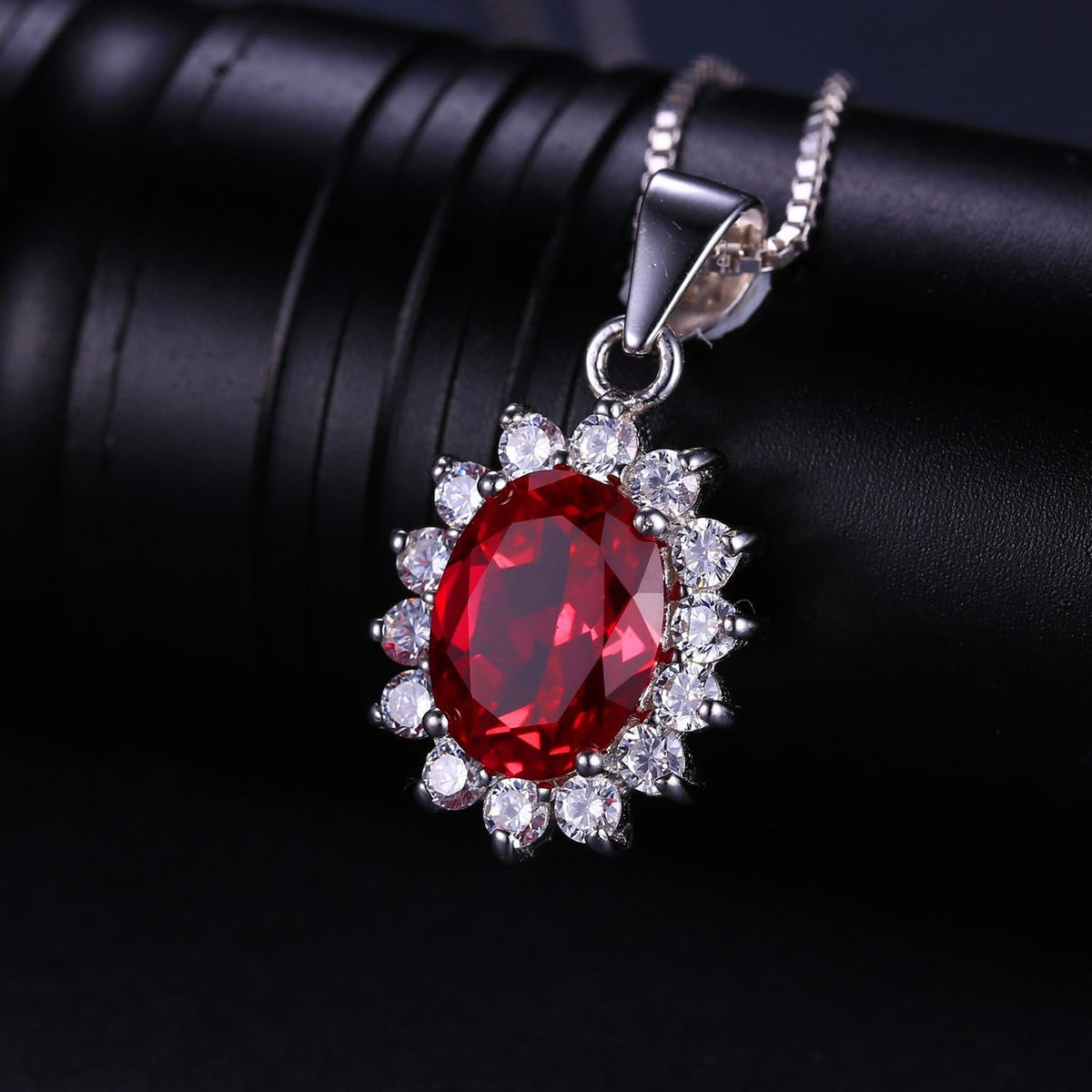 Princess Diana Kate Middleton Natural Amethyst Citrine Garnet Peridot Topaz Created Ruby Sapphire Simulated Emerald Pendant Necklace for Women, 925 Sterling Silver Gemstone Jewelry Set