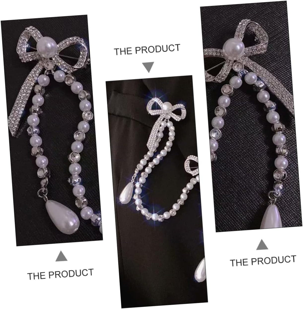 Brooch Pin for Women Elegant Lady Pin Brooch Pearl and Diamond Tassel Brooch Chain Accessory for Dresses Coats and Shawls