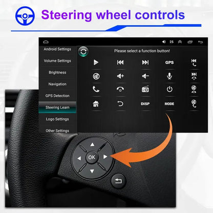 PODOFO【2+32G】HD 9'' Android 10.1 Car Radio Stereo with GPS Navigation Wifi Bluetooth FM/RDS for Mercedes-Benz W204 2006-2011 with 12LED Camera/ DVR (Optional)
