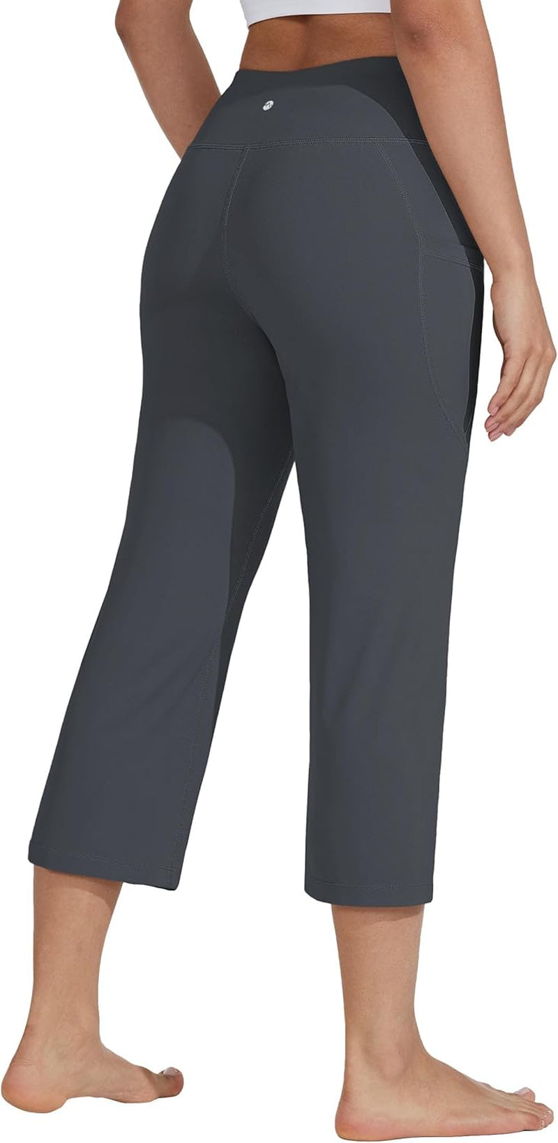 Women'S Yoga Capris Pants High Waist Leggings Crop Athletic Exercise Workout Capris Straight Leg 21"