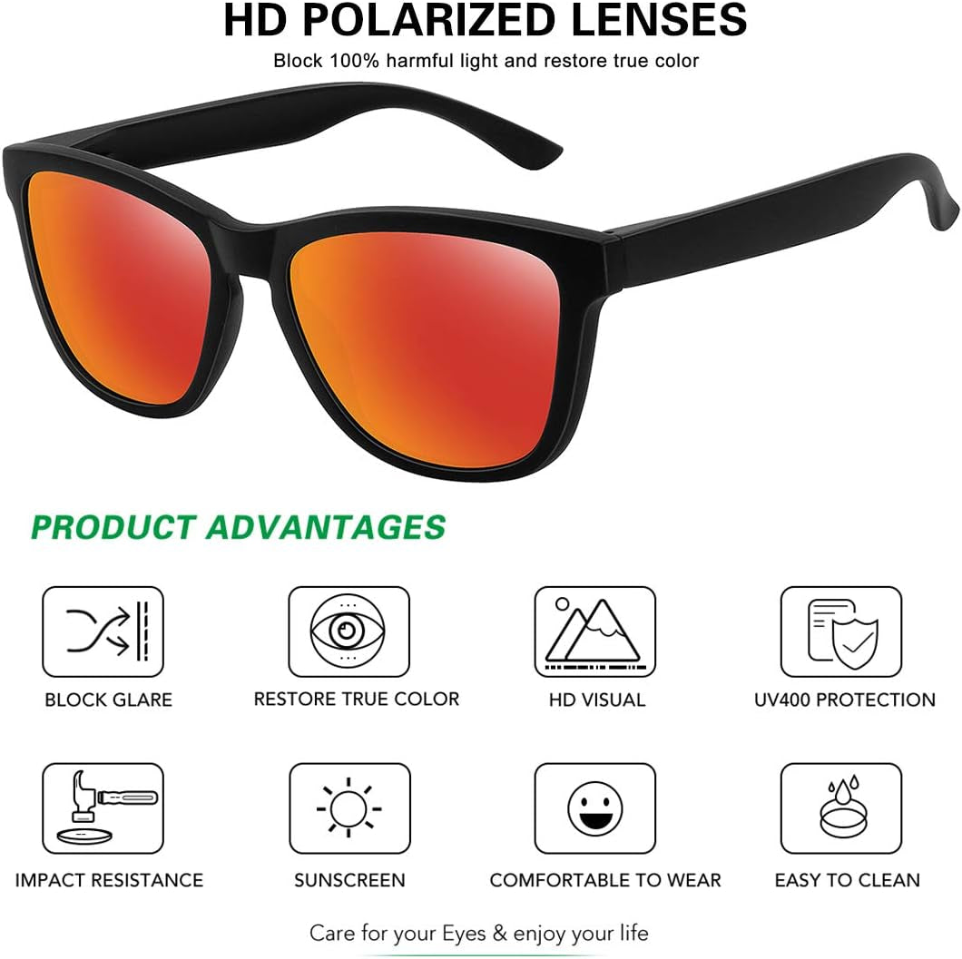 Polarized Sunglasses for Women Men Classic Retro Designer Style