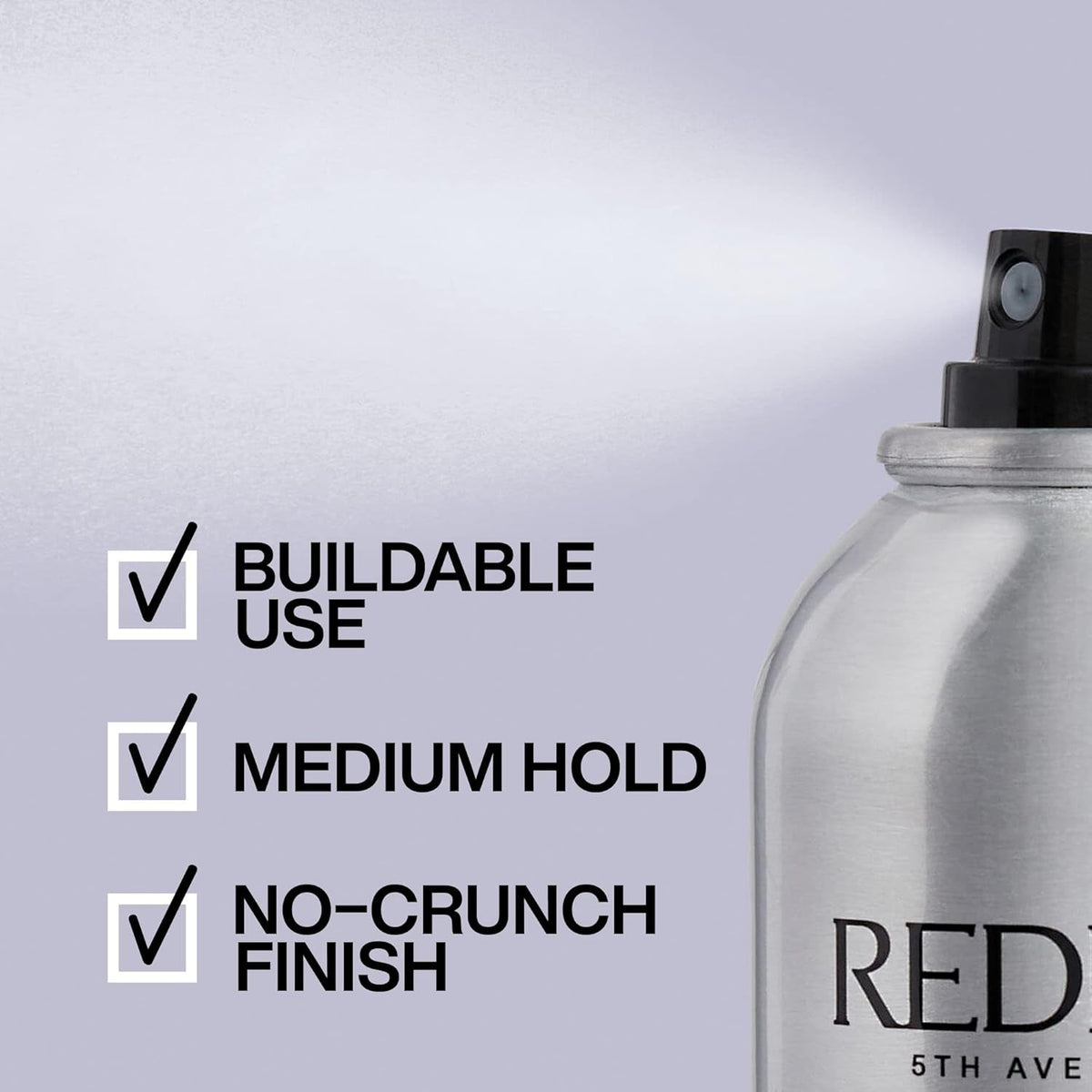 Redken Brushable Hairspray 12 for All Hair Types - Protects against Frizz and Humidity with Flexible Medium Hold with Natural Finish