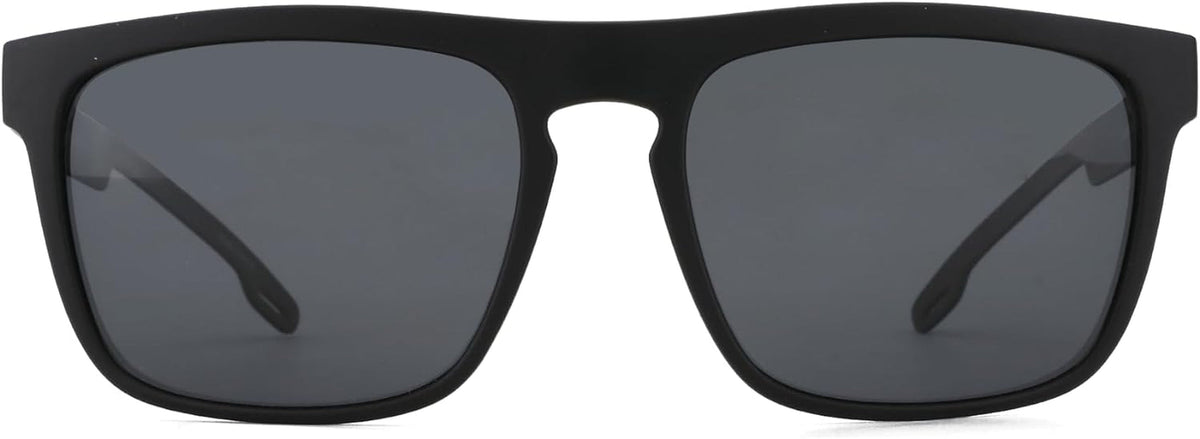 Polarized Sunglasses Men - Square Durable TR90 Lightweight Frame Carbon Fiber UV400 Protection Mens Sunglasses