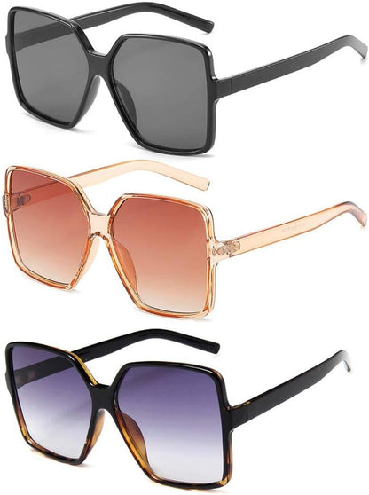 Oversized Square Sunglasses for Women Big Large Wide Fashion Shades for Men 100% UV Protection Unisex