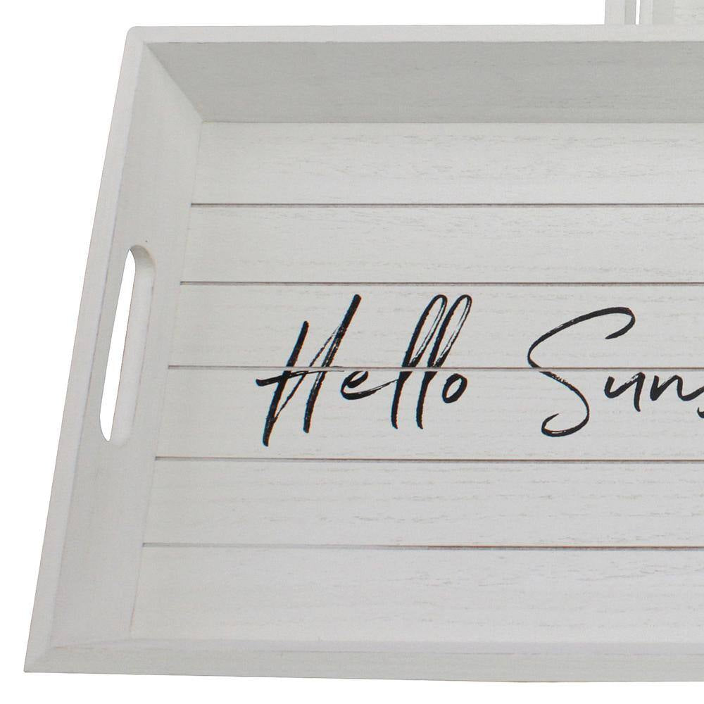 White Wooden Trays (Set of 2)