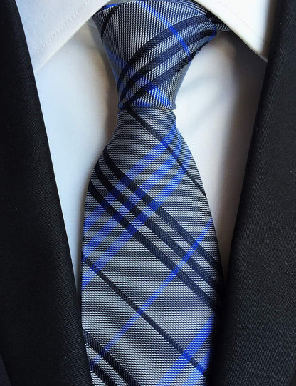 Men'S Gingham Check Stripe Ties Pattern Business Formal Designer Neckties 3.15"