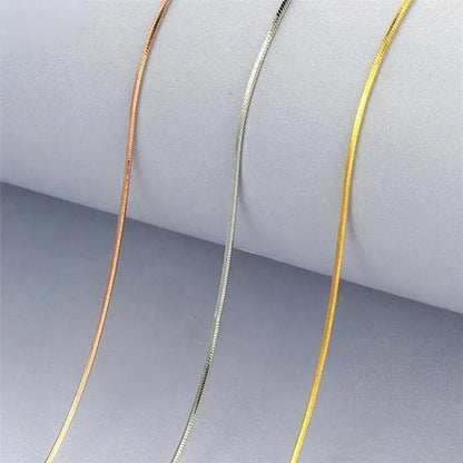 Best Ladies Chain Necklace Solid Surface Filled with 18K Gold and Italian 925 Sterling Silver Jewelry Figaro Snake Chain Necklace Fine Jewelry Length: 16-30 Inches