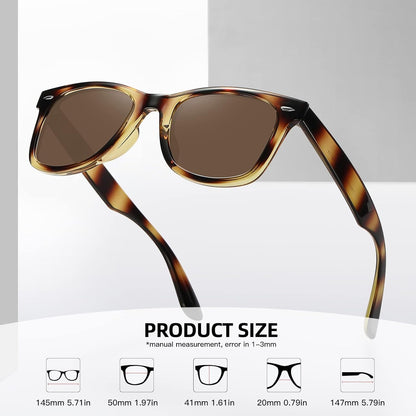 Polarized Sunglasses for Women Men Classic Retro Square Frame Driving Trendy Sun Glasses UV Protection