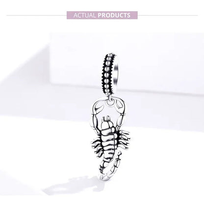 Scorpio 925 Sterling Silver Exquisite Pendant Charm Beads Fit Bracelet Necklace Jewelry Making Charm Diy