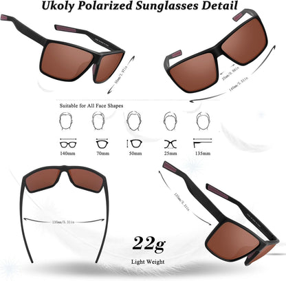 Polarized Sports Sunglasses for Men Women,Sports Sunglasses for Baseball Running Cycling TR90 Frame UV400 Protection