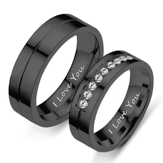 1PC Titanium Steel Love Rings Gold Plated Rings Charming Men Women Wedding Bands