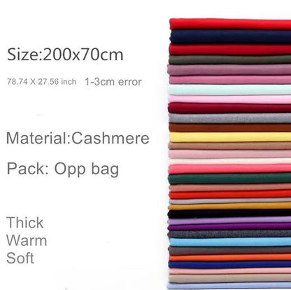 Women Cashmere Wool Scarf Wraps Warm Blanket Scarves Women Solid Color Cashmere Scarves with Tassel