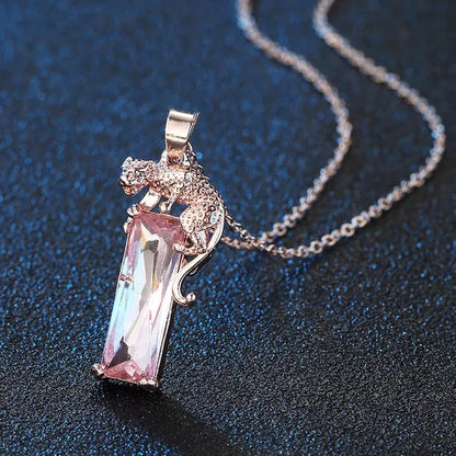 1 PCS European and American Fashion Gemstone Pendant Ladies Necklace Wedding Jewelry