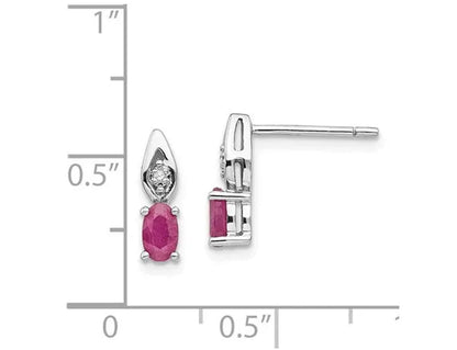 7/10 Carat (ctw) Ruby Earrings in 14K White Gold