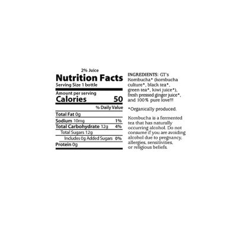 GT'S Organic Raw Kombucha Gingerade 16 Oz. Bottle, 6 Pk.