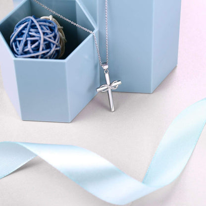 925 Sterling Silver Cross Necklace for Women Infinity Necklace 14K Rose Gold Plated Necklaces for Easter or Holiday