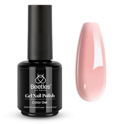 Beetles Neutral Gel Nail Polish 15ml Nude Pink Polish Set Pink Jelly Soak Off U V LED Nail Lamp Translucent Nail Art Gel