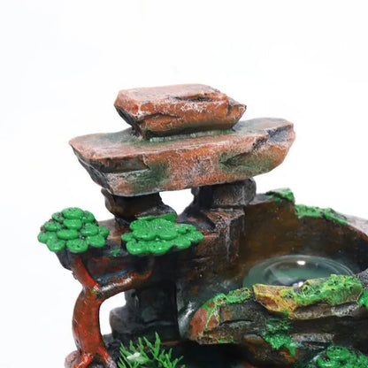 Desktop Rockery Fountain Waterfall Indoor Decoration LED Light Home Office Decor