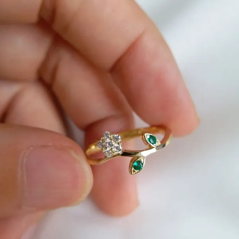 925 Sterling Silver Open Rings For Women Retro vintage style gold plated silver jewelry adjustable rings love gift