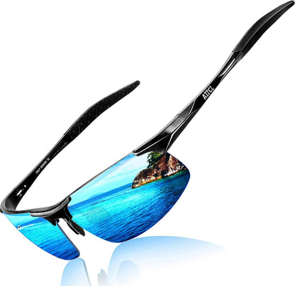 Men's Fashion Driving Polarized Sunglasses for Men - Al-Mg metal Ultralight Frame