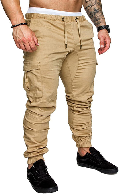 Mens Fashion Joggers Sports Pants Athletic Workout Trousers Casual Cargo Pants