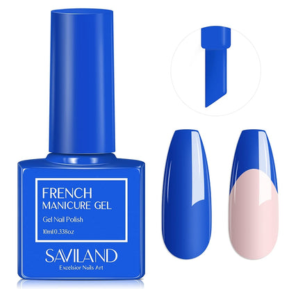 French Gel Nail Polish - 1PC 10ML Blue Gel Polish U V LED Soak Off Gel Quick French Manicure Gel Polish Nail Salon DIY Home for Starters Professionals Party