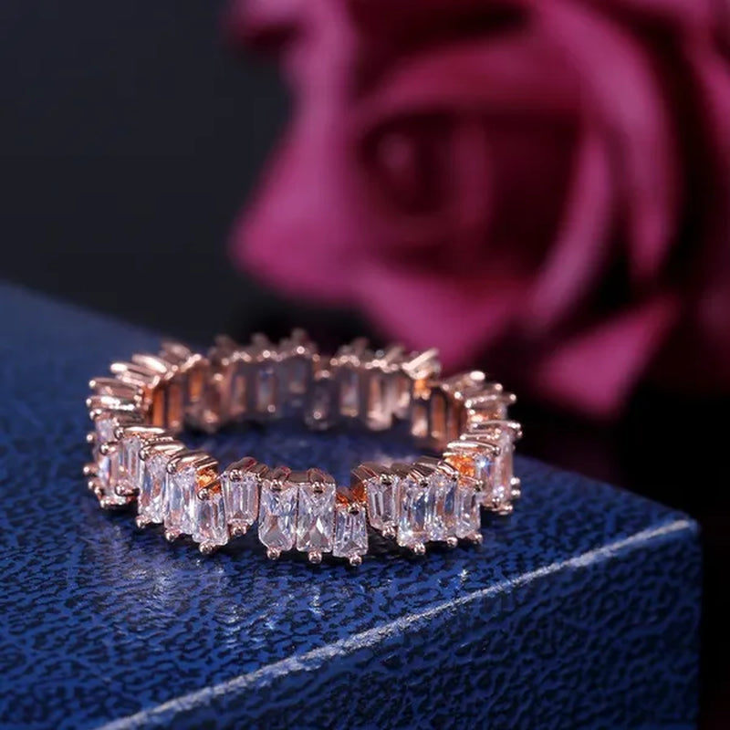 Sparkling 925 Sterling Silver and Gold Natural Gemstone White Sapphire Ring Women Party Anniversary Fine Jewelry