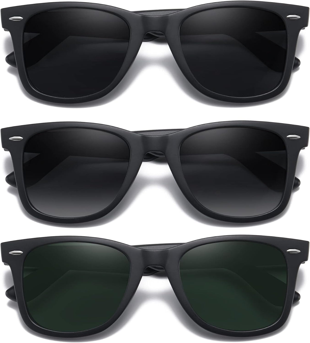 Retro Polarized Sunglasses for Women Men Classic Mirror Lens Driving Trendy Sun Glasses UV Protection (3 Pack)