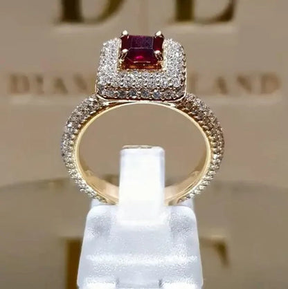 Women's Birthstone Rings Bridal Wedding Birthday Party Beautiful Bridal Sparkling Trend  Accessories Size 5-11
