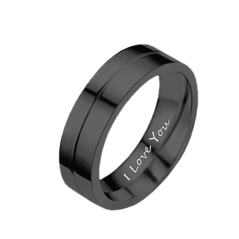 1PC Titanium Steel Love Rings Gold Plated Rings Charming Men Women Wedding Bands