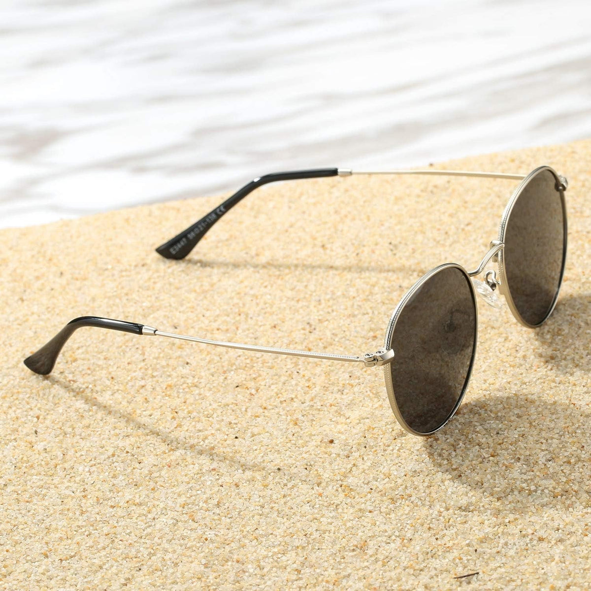 Small round Metal Polarized Sunglasses for Women Retro Designer Style