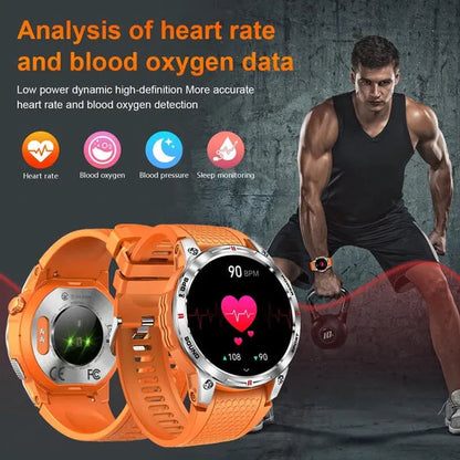 LIGE GPS 100+ Sport Modes Smart Watch Men Compass Military With LED Flashlight Bluetooth Call Sport Tracker IP68 Waterproof Smartwatch For Women Android IOS
