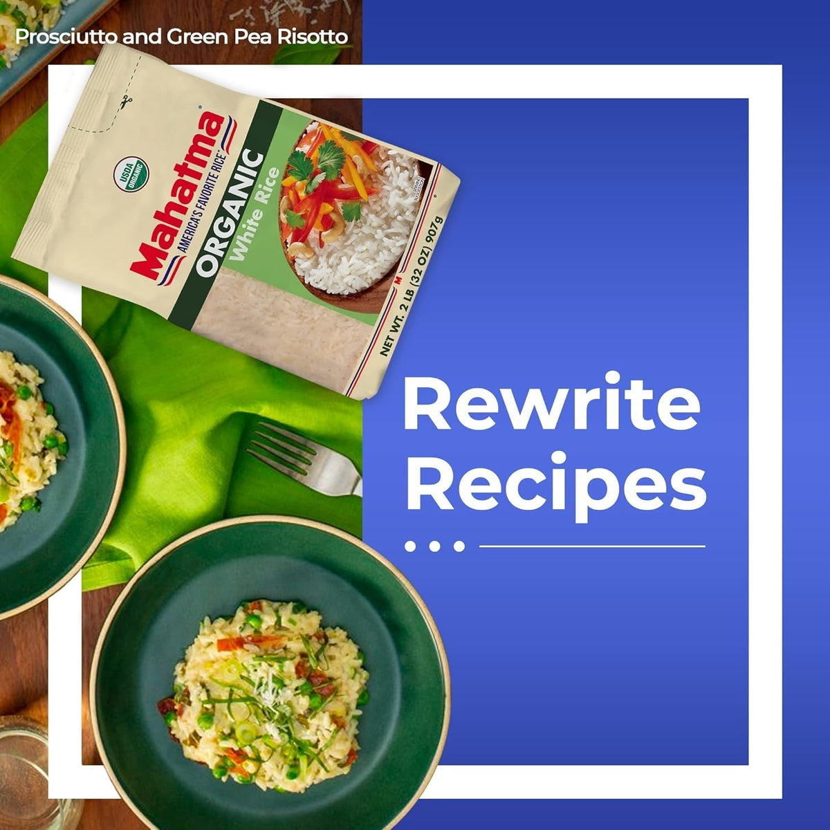 Organic White Rice, 2Lb Bag of Rice, Stovetop or Microwave Rice in 20 Minutes