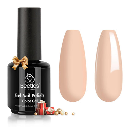 beetles Gel Nail Polish, 1Pcs 0.5Oz 15ml Sheer Pink Gel Polish,Light Nude Nail Gel Neutral Soak off Uv Led Lamp Needed Manicure for Home Salon Nail Art DIY, Spring Gel for Girls, 2024 New Trend